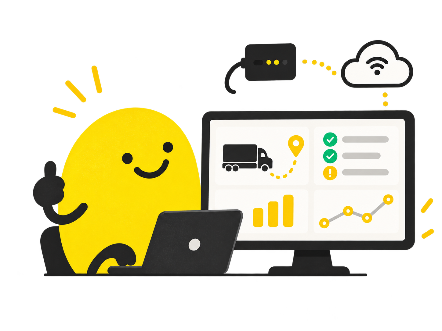 ELD Engine mascot using a compliance dashboard