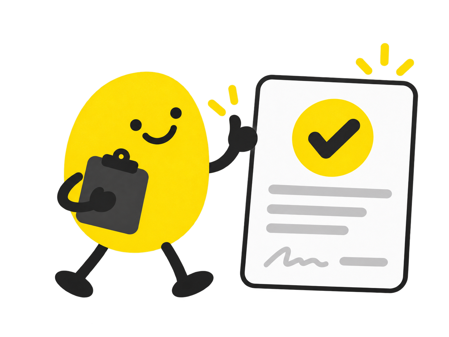 Yellow ELD Engine mascot with an approved referral agreement