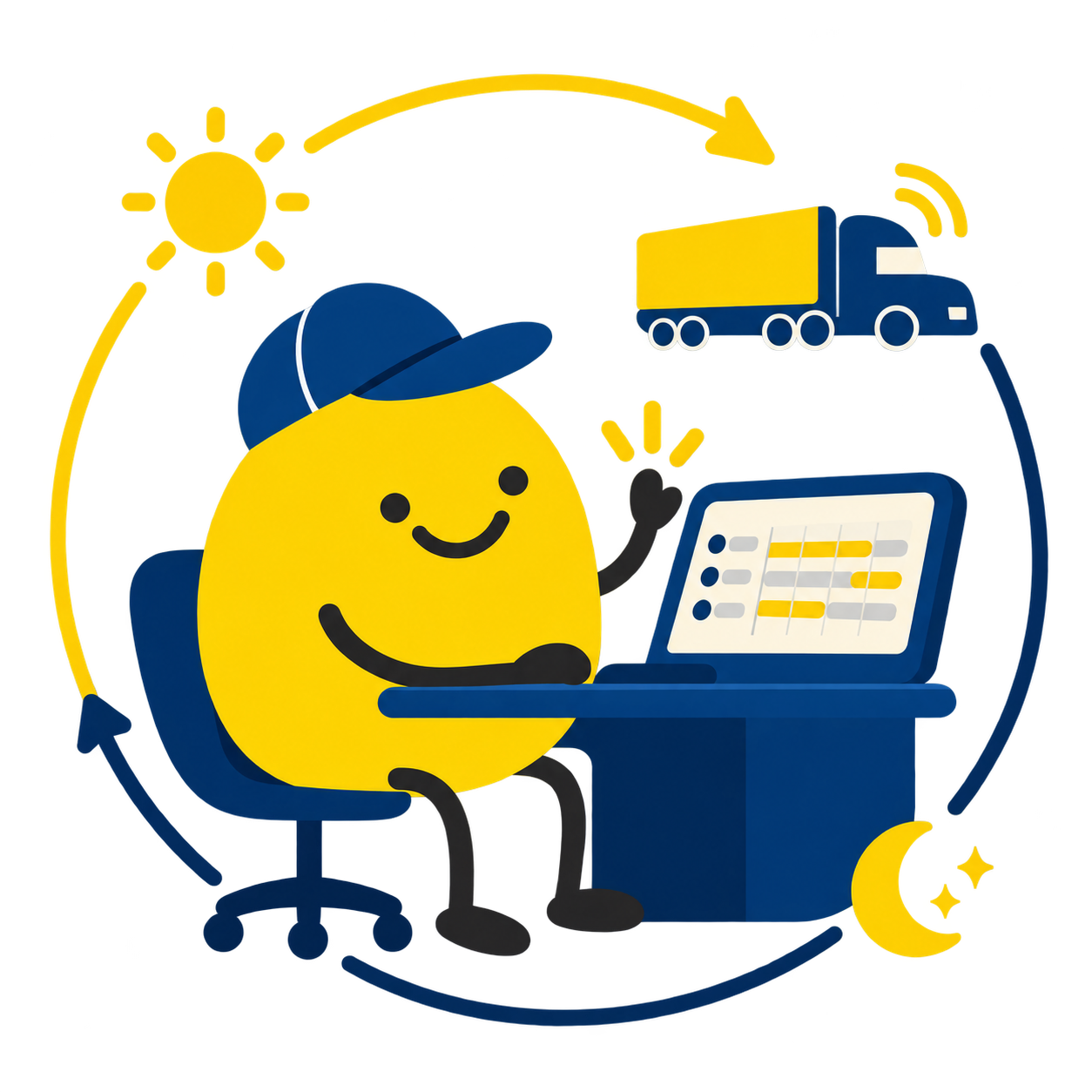ELD Engine mascot providing 24/7 compliance coverage